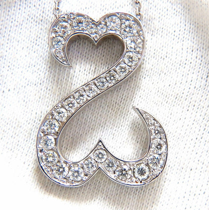 1.40ct natural diamonds double heart pendant 14kt 10658 *v