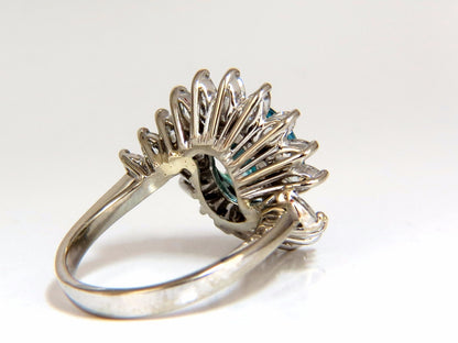 7.70ct Natural Indigo Blue zircon Diamonds Ring 18kt *v