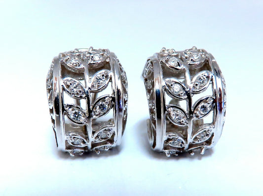 .52ct Diamonds Gilt Wide Huggie Hoop Earrings 14kt gold *v
