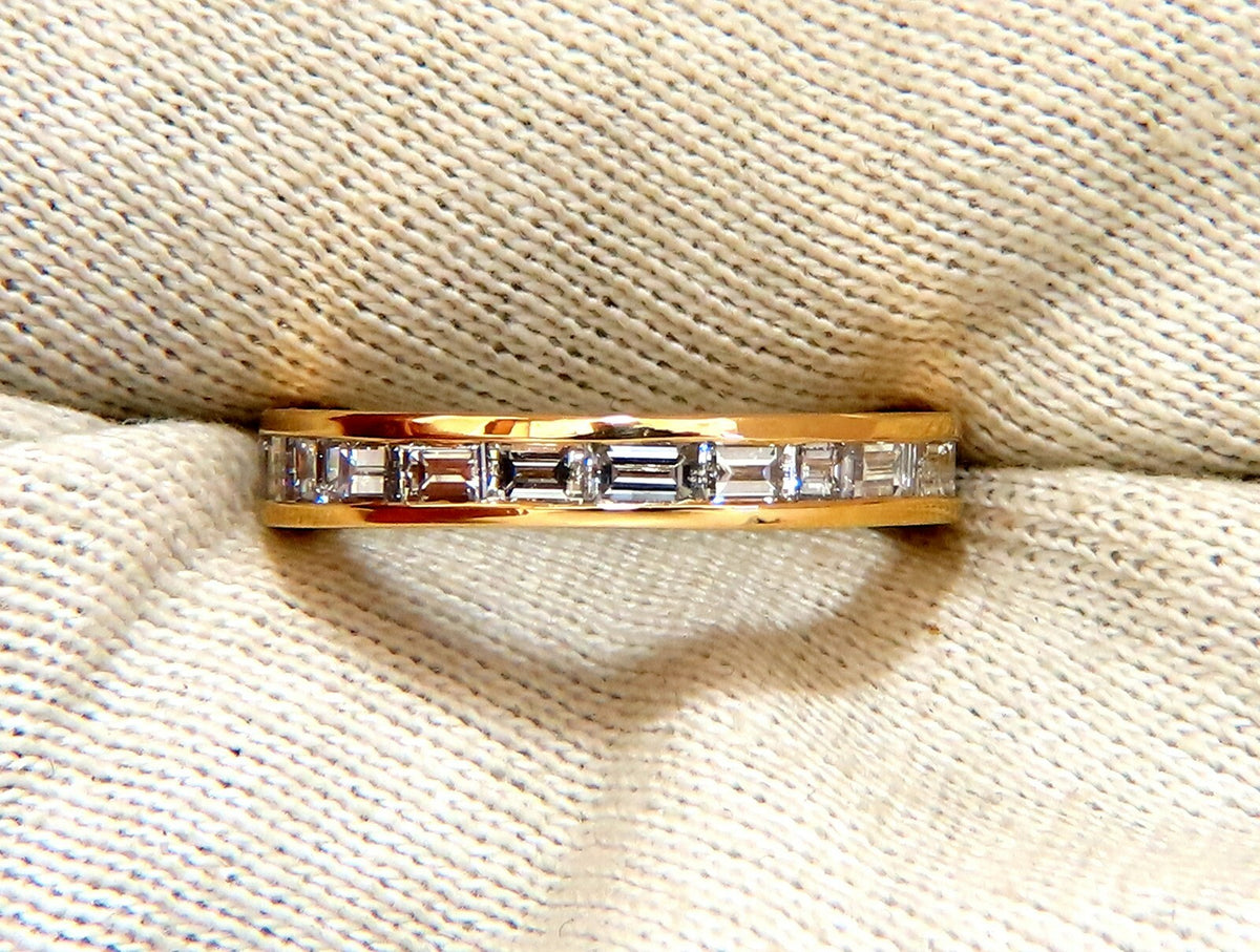 2.20ct. natural baguette diamonds eternity ring 14kt Gold 3.8mm size 8.5 *v