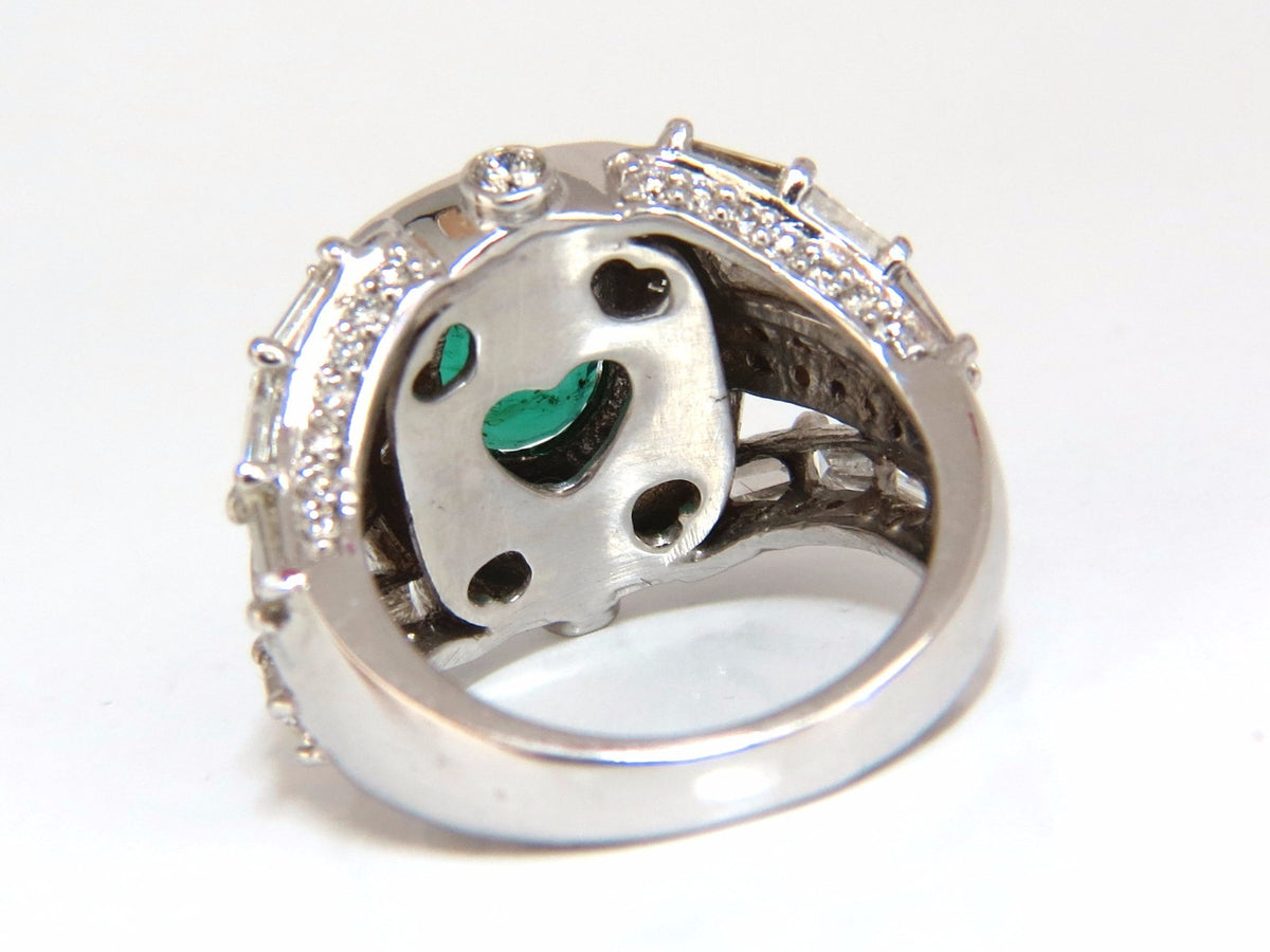 6.00ct natural vivid bright green emerald diamonds ring 14kt*v