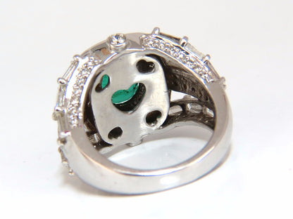 6.00ct natural vivid bright green emerald diamonds ring 14kt*v