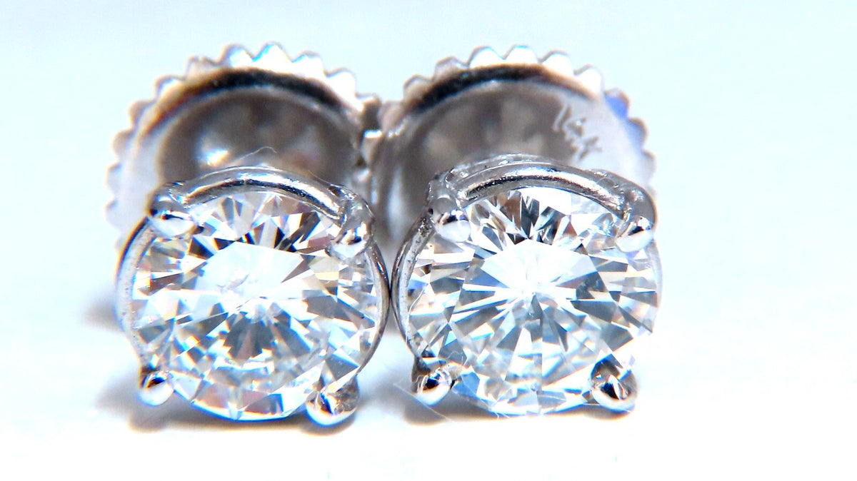 Diamond Studs GIA Certified 2.07ct Earrings 14kt *v