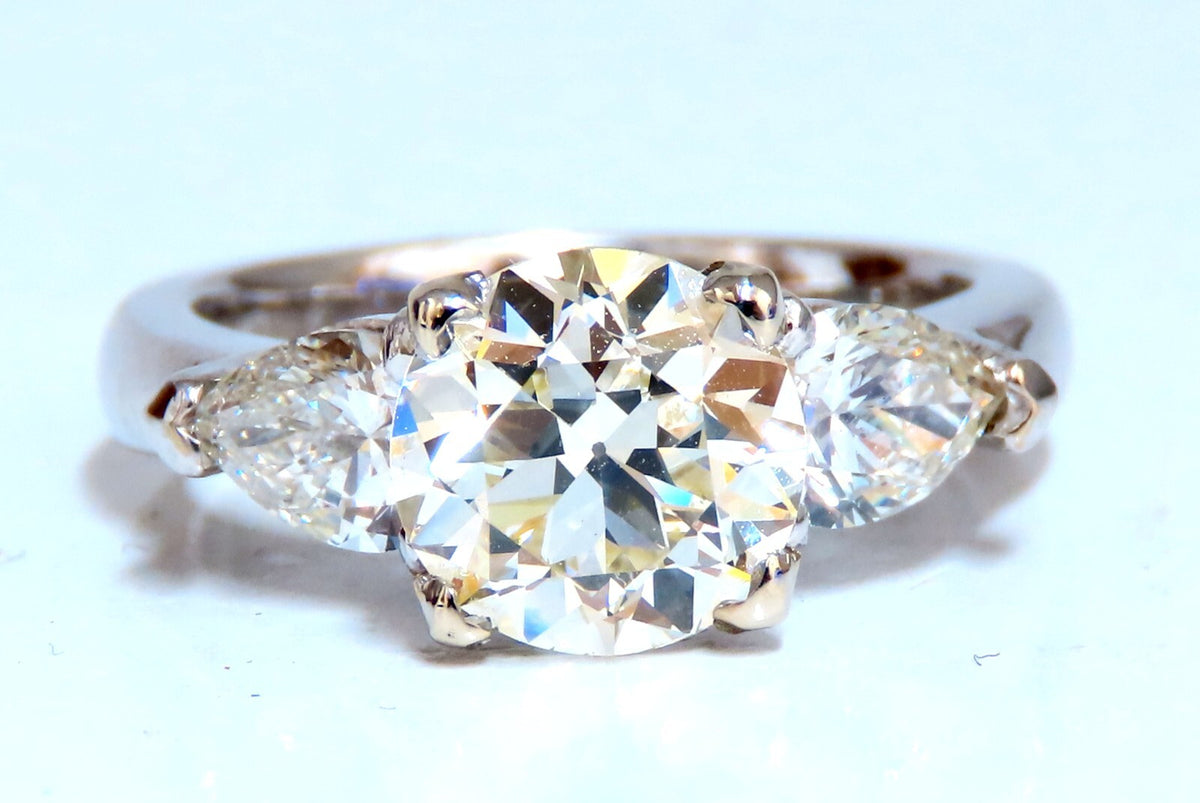 GIA Certified 1.91ct Natural European Cut Diamond Ring 14kt *v