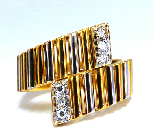 .10ct Tubular Round cut natural diamond ring 18kt gold H/vs2 *v