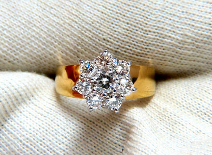 1.04ct Natural Diamonds Floating Cluster on Band Ring 14kt Vintage *v