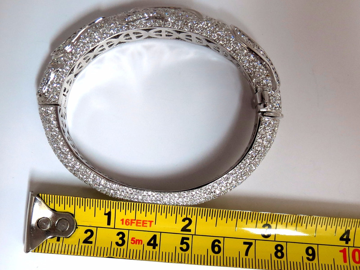 14.02ct natural diamonds eternity encrusted bangle bracelet 18kt Glam *v