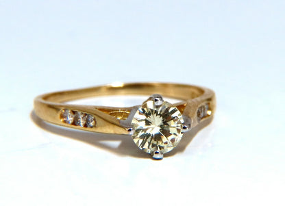 .45ct Fancy Light Yellow Round Vintage Diamond Ring 14kt *v