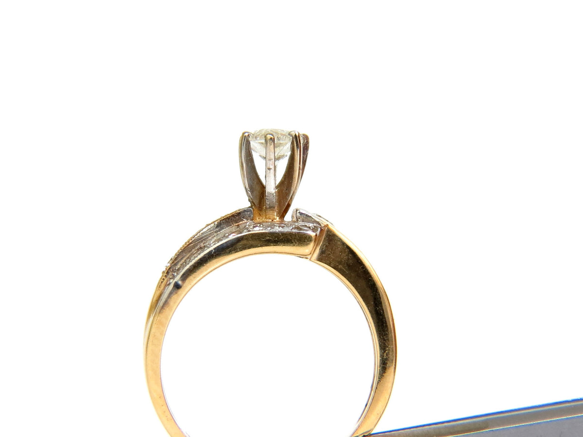 1.00CT BRILLIANT PEAR SHAPE NATURAL DIAMOND RING 14KT CROSSOVER *v