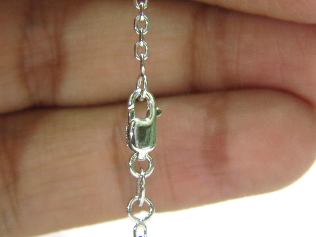 1.25CT NATURAL SAPPHIRE DIAMOND CLUSTER NECKLACE 14KT *v