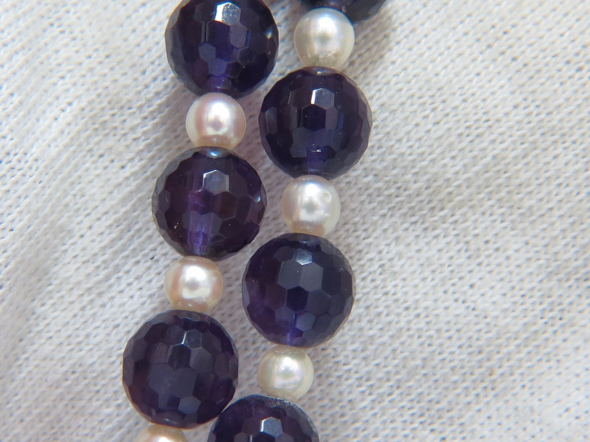600ct natural amethyst bead necklaces (2) *v