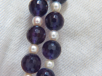 600ct natural amethyst bead necklaces (2) *v