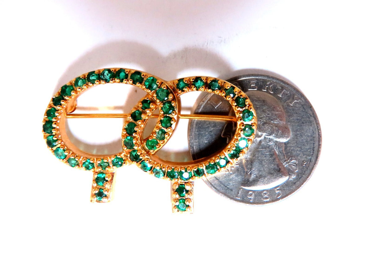 2.50ct Natural Emerald Doubletree Pin 14kt *v