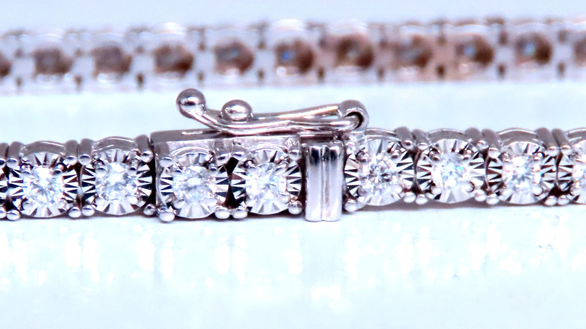 2.40ct natural round diamonds bracelet 14kt gold 12467 *v