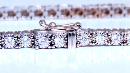 2.40ct natural round diamonds bracelet 14kt gold 12467 *v