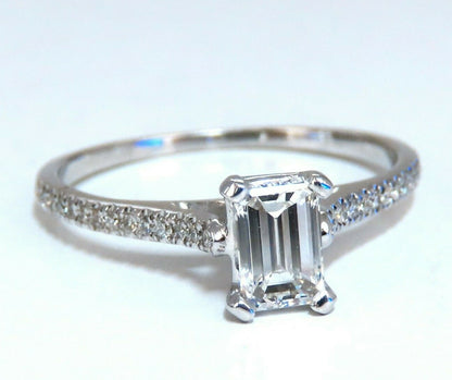 GIA Certified .54ct Natural Emerald Cut diamond ring 18kt gold *v