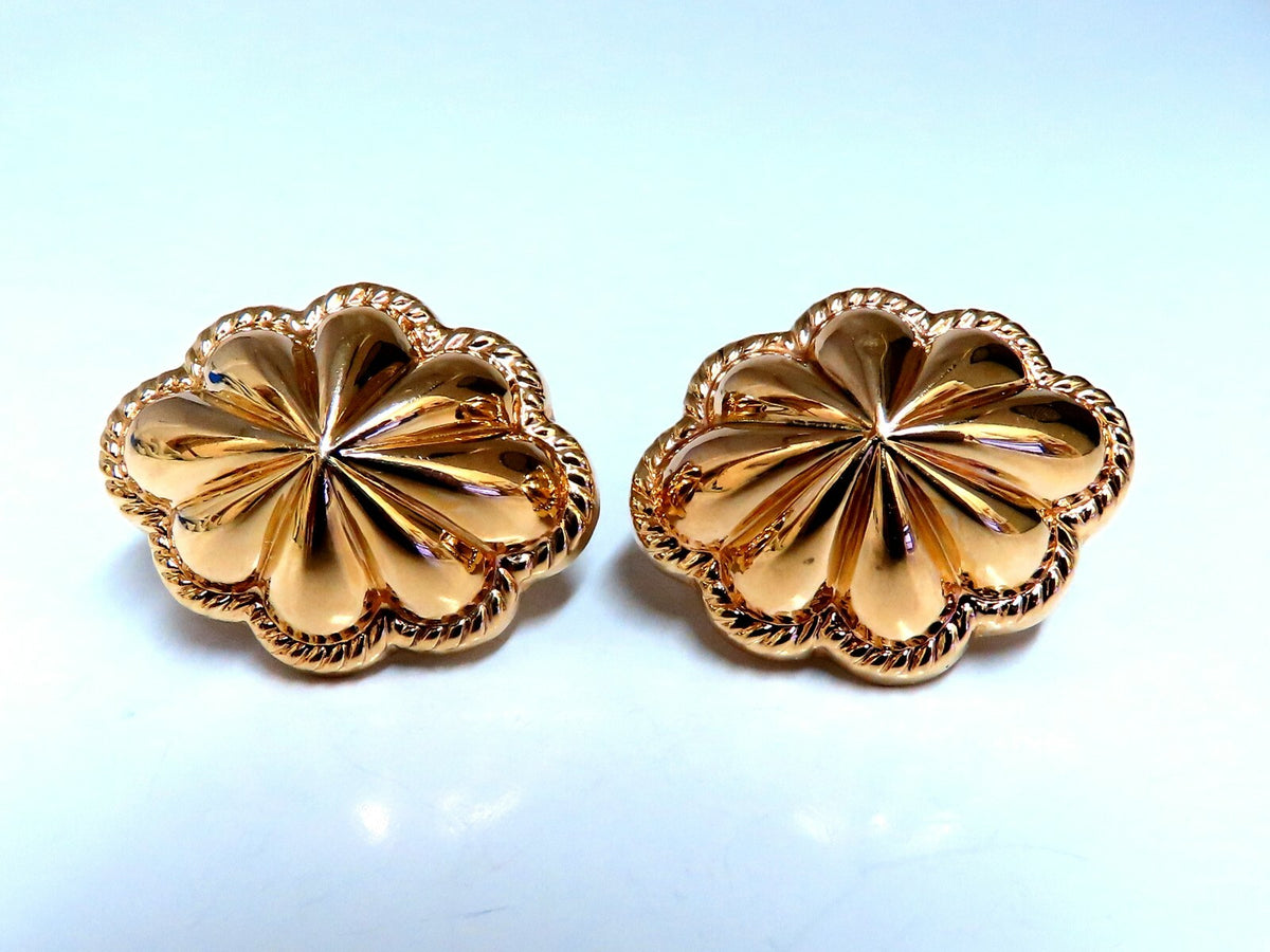 14kt Gold Textured Watermelon Clip Earrings *v