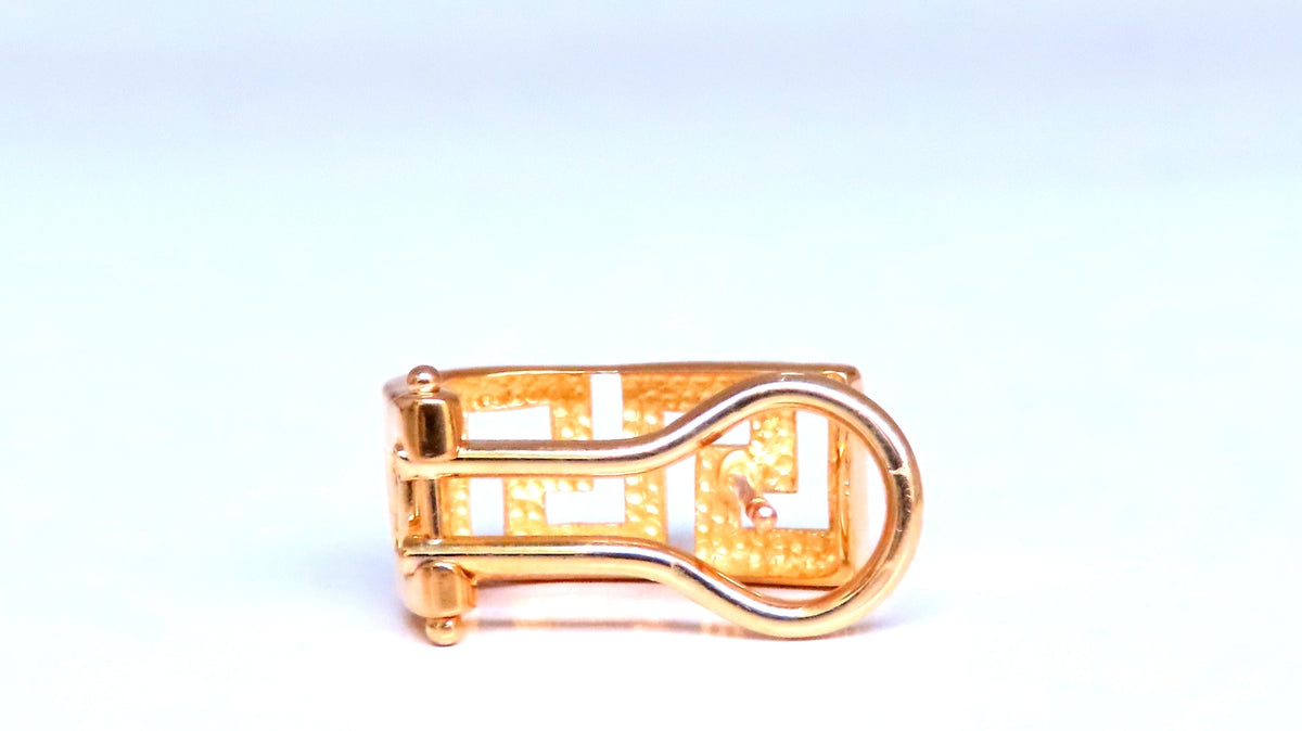 Greek Iconic Semi Hoop Earrings 14kt 12495 *v