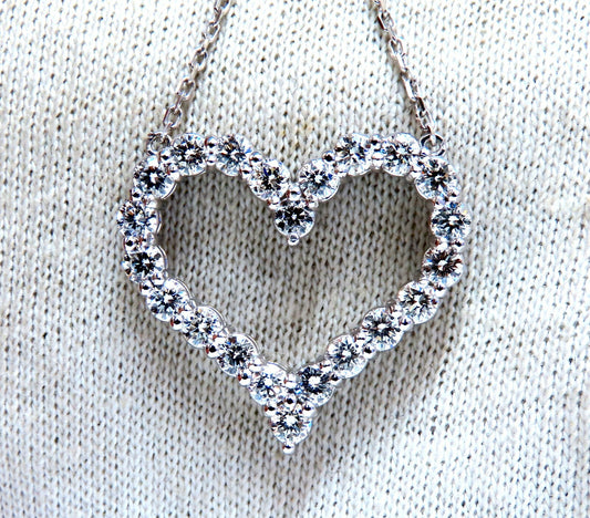 1.92ct Open Heart Natural diamonds necklace 14 karat *v