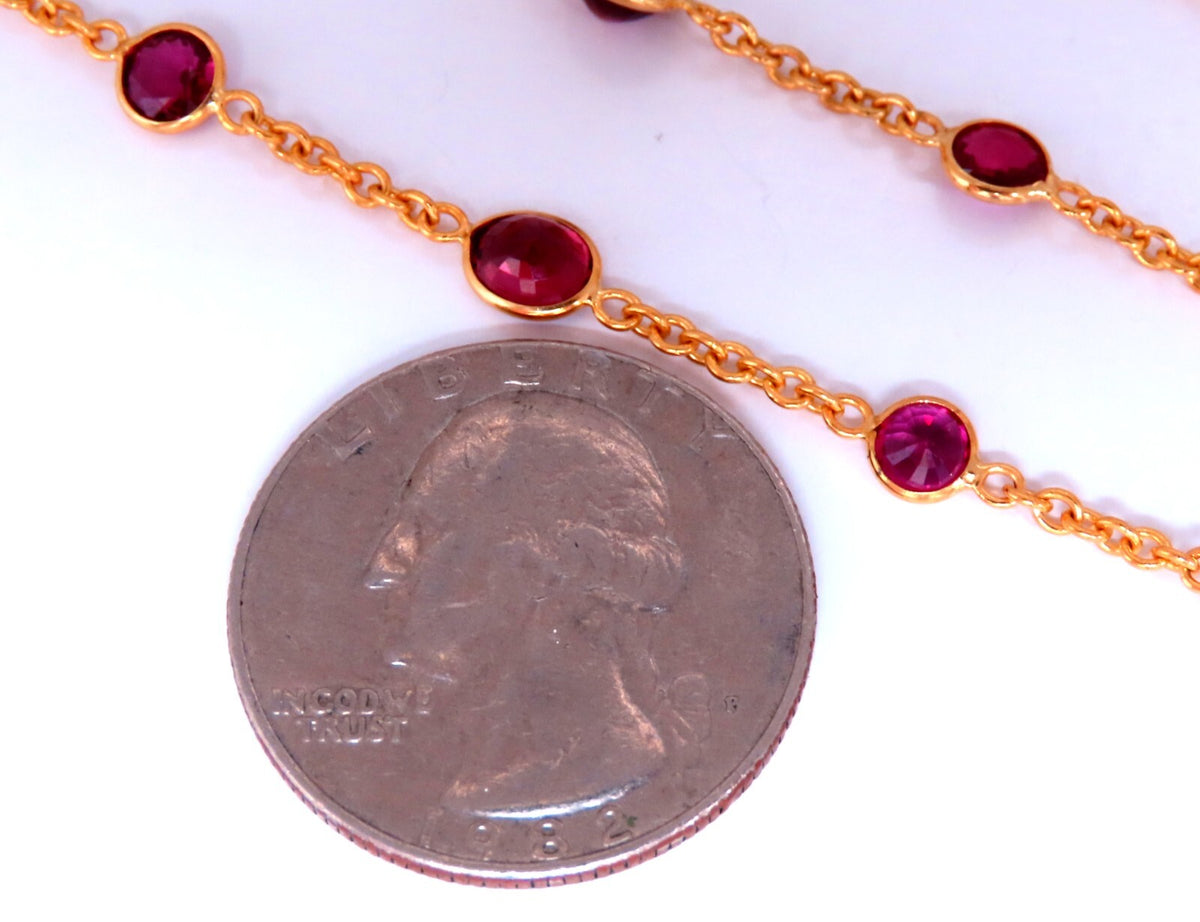 16ct Natural Ruby Sapphire Yard Necklace 14kt Gold *v