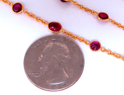 16ct Natural Ruby Sapphire Yard Necklace 14kt Gold *v