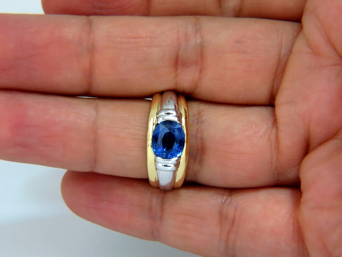 GIA Certified 2.59ct Natural No heat 2.59ct Sapphire Ring 18kt & Platinum*v