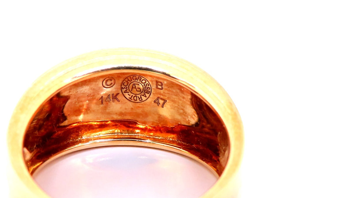 Asch Grossbardt Carved Mosaic Moonstone Twin Band Ring 14kt gold *v