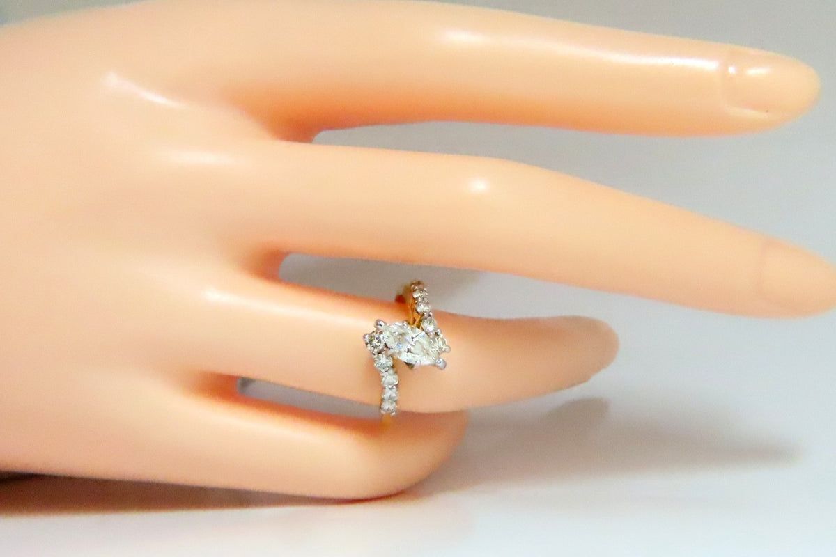 GIA Certified .77ct Marquise Shape natural diamond ring 14 Karat *v