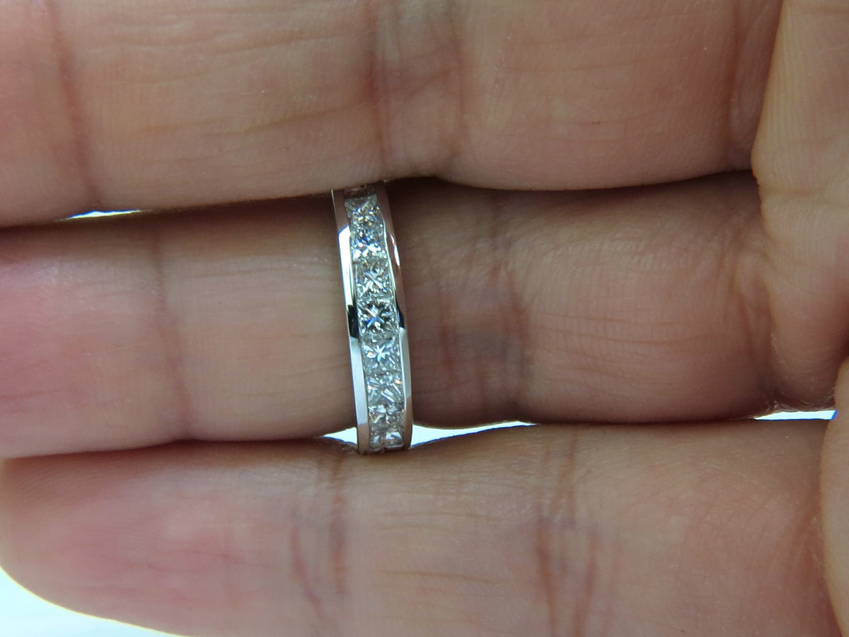 14KT .72CT NATURAL DIAMONDS EDWARDIAN DECO REVIVAL BAND PRINCESS CUTS *v