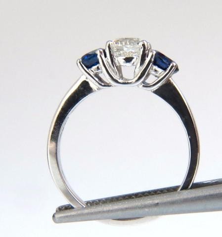 GIA Certified .73ct Natural Diamond Sapphires Ring 14kt 45547 *v