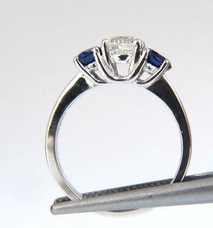 GIA Certified .73ct Natural Diamond Sapphires Ring 14kt 45547 *v