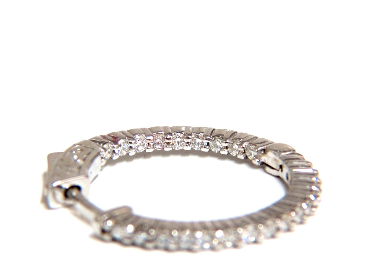 .86ct natural round brilliant in/out diamond hoop earrings 14kt g/vs *v