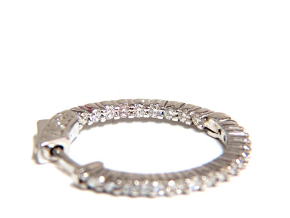 .86ct natural round brilliant in/out diamond hoop earrings 14kt g/vs *v