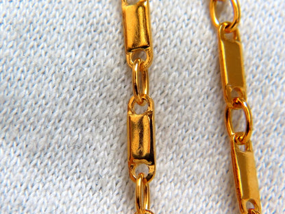 2.70ct natural orange brown sapphire diamonds necklace 18kt 14.25 inch *v