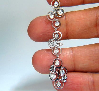 1.00ct diamonds floating circle dangle earrings 14kt bubble sparkles *v