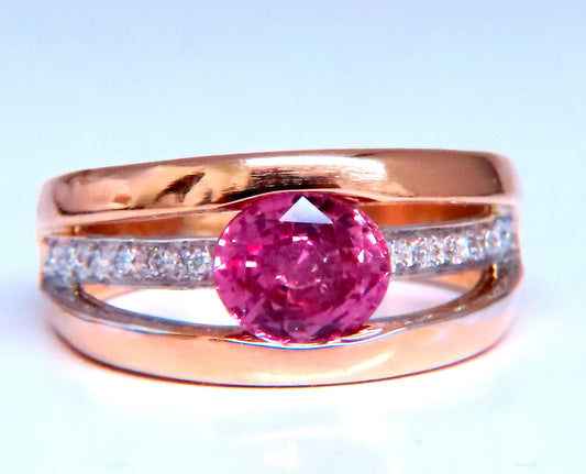 GIA Certified 1.74ct Natural No Heat Pink Sapphire Ring 18kt Gold 12411 *v