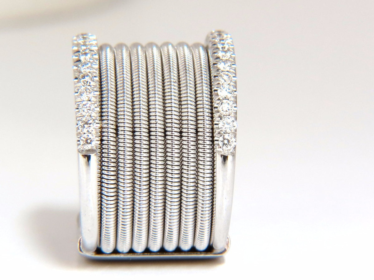 .50ct natural round bead set diamonds wide band 18kt coil wrap *v