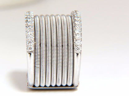 .50ct natural round bead set diamonds wide band 18kt coil wrap *v