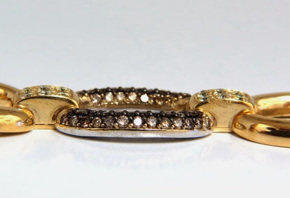 5.30ct natural fancy yellow & brown diamond link bracelet 14kt 12241 *v