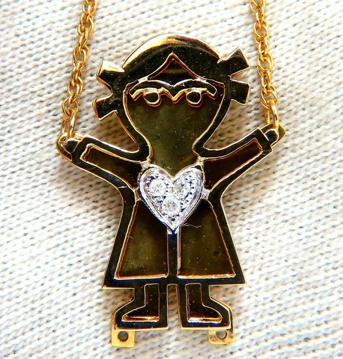 Diamonds Love Child Emoji Necklace 14kt yellow gold *v