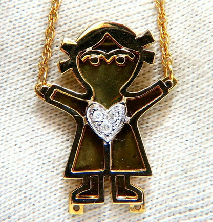 Diamonds Love Child Emoji Necklace 14kt yellow gold *v