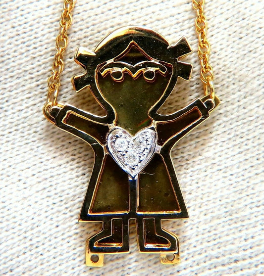 Diamonds Love Child Emoji Necklace 14kt yellow gold *v