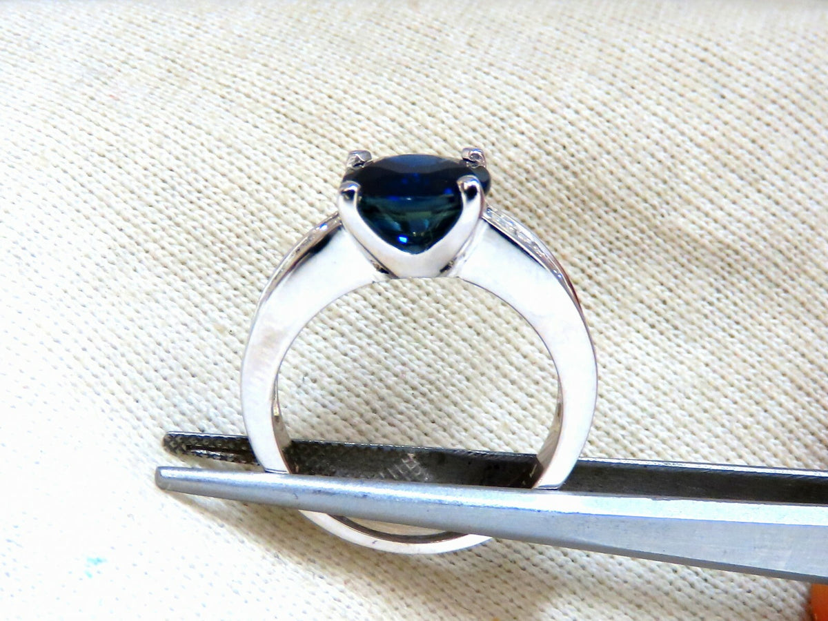 GIA Certified 4.09ct Natural Round No Heat Sapphire Diamond Ring Unheated 14kt*v