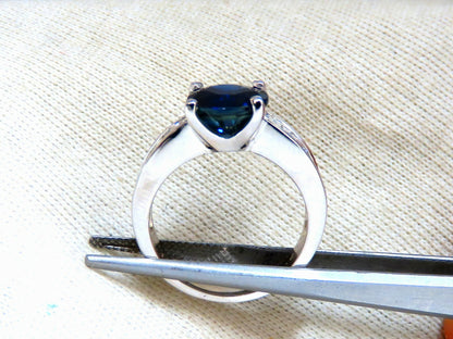 GIA Certified 4.09ct Natural Round No Heat Sapphire Diamond Ring Unheated 14kt*v