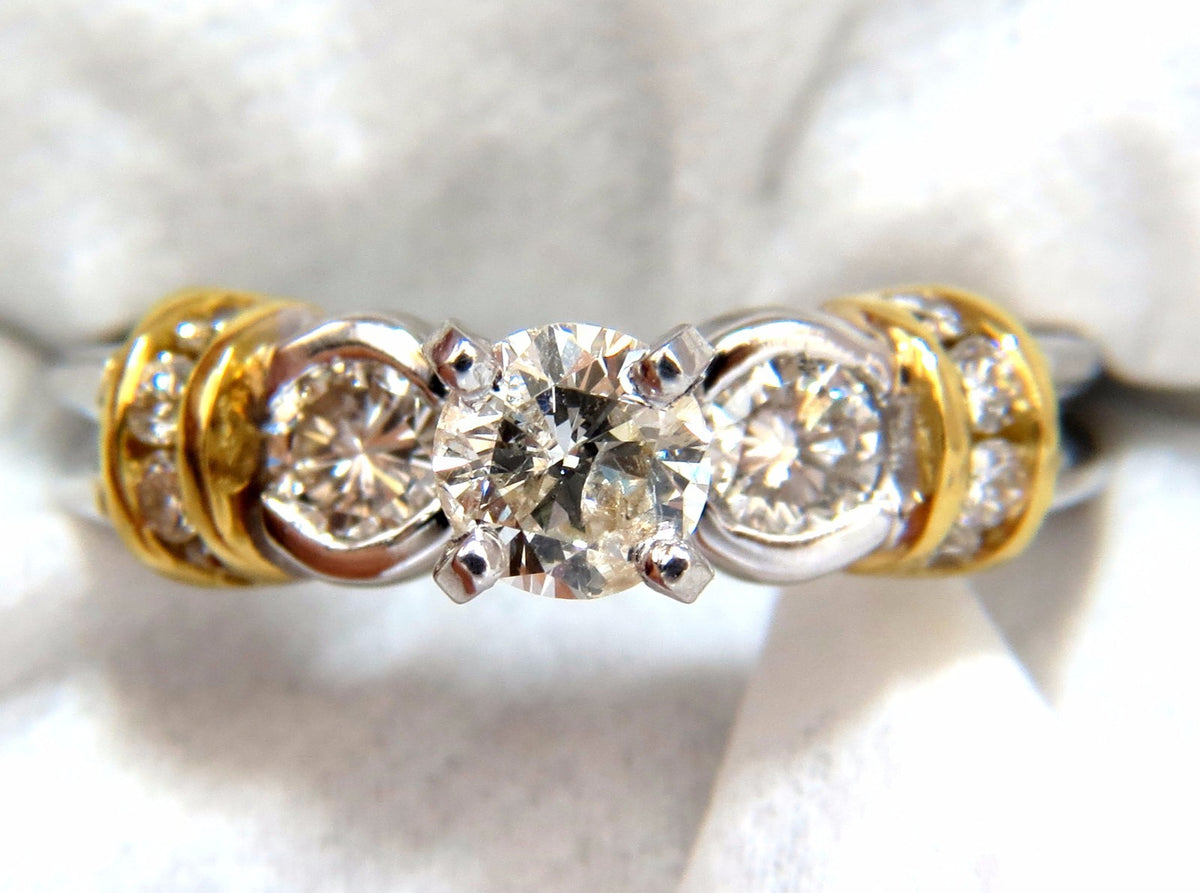 .75CT CLASSIC TRADITIONAL DIAMOND RING 14KT GOLDEN SHOULDERS *v