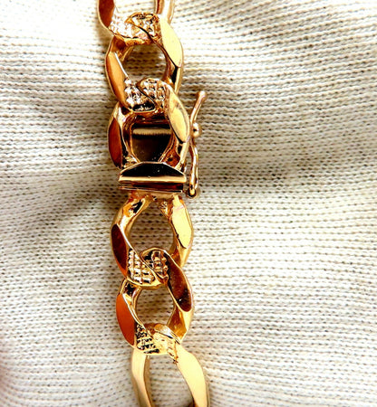 Figaro Link 14kt Gold Bracelet 8.25 inch 10mm 28 Gram Unisex *v