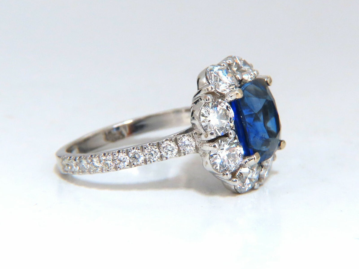 GIA Certified 5.48ct Natural No Heat Royal Blue Sapphire Ring Halo Prime*v