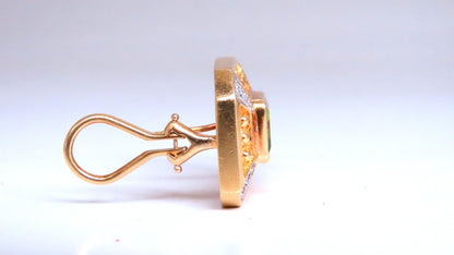 Square Domed Bead Spanish Revival Earrings 18kt 12507 *v