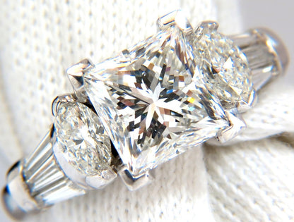 GIA certified 4.77ct. princess cut diamonds ring G/Si-1 platinum classic *v
