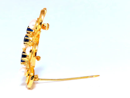 Cosmopolitan 14kt Gold Sapphire Pearl Pin 14kt *v